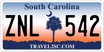 SC license plate ZNL542