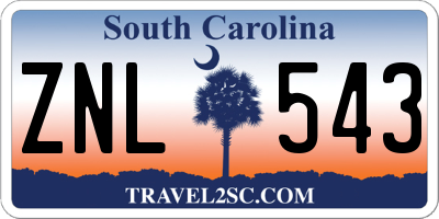 SC license plate ZNL543