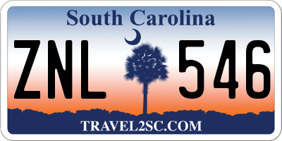 SC license plate ZNL546