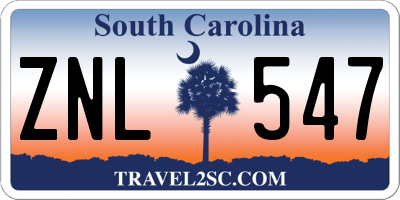 SC license plate ZNL547