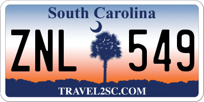 SC license plate ZNL549