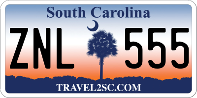 SC license plate ZNL555
