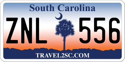 SC license plate ZNL556