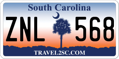 SC license plate ZNL568