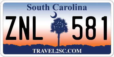 SC license plate ZNL581