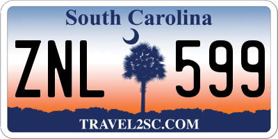SC license plate ZNL599