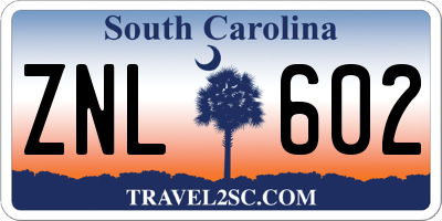SC license plate ZNL602