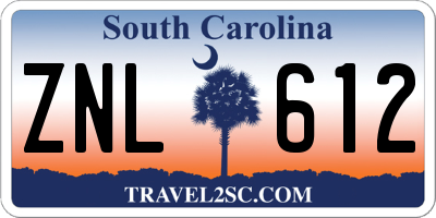SC license plate ZNL612