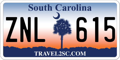 SC license plate ZNL615