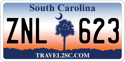 SC license plate ZNL623
