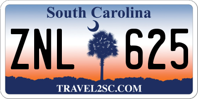 SC license plate ZNL625