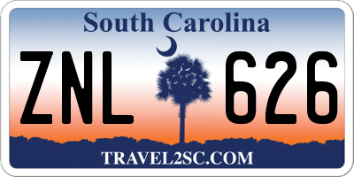 SC license plate ZNL626