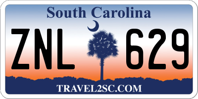 SC license plate ZNL629