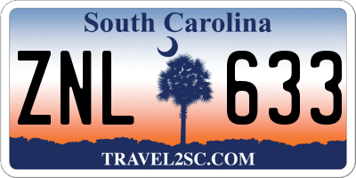 SC license plate ZNL633