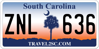 SC license plate ZNL636
