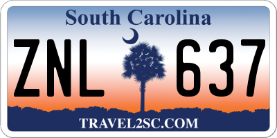 SC license plate ZNL637