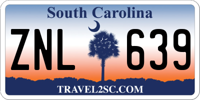 SC license plate ZNL639