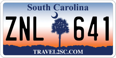 SC license plate ZNL641