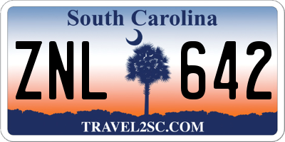 SC license plate ZNL642