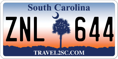 SC license plate ZNL644