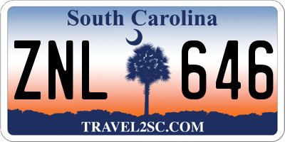 SC license plate ZNL646
