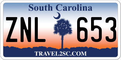 SC license plate ZNL653
