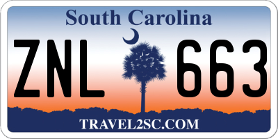 SC license plate ZNL663