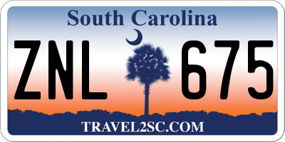 SC license plate ZNL675