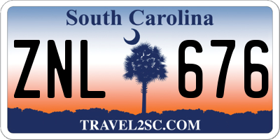 SC license plate ZNL676