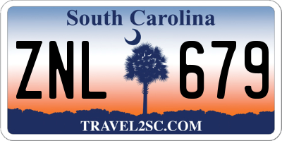 SC license plate ZNL679