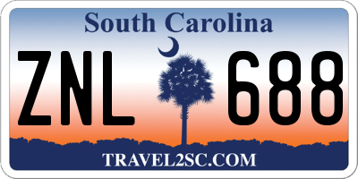 SC license plate ZNL688