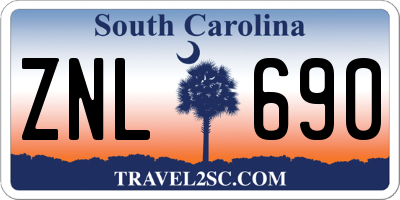 SC license plate ZNL690