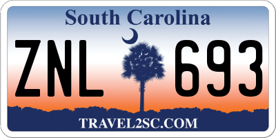 SC license plate ZNL693