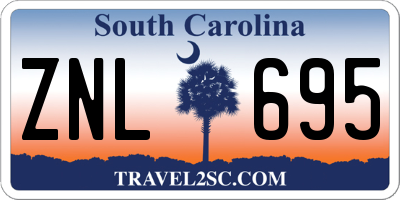 SC license plate ZNL695