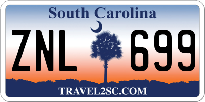 SC license plate ZNL699