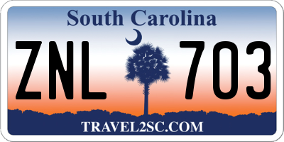 SC license plate ZNL703