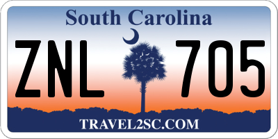 SC license plate ZNL705