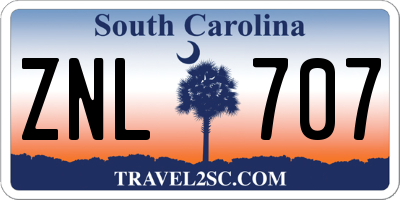 SC license plate ZNL707