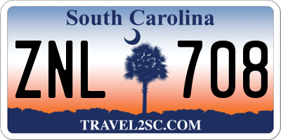 SC license plate ZNL708