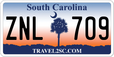 SC license plate ZNL709