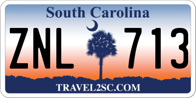 SC license plate ZNL713