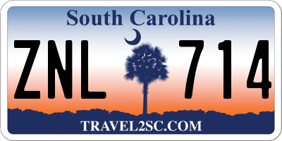 SC license plate ZNL714