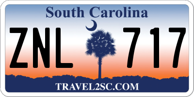 SC license plate ZNL717