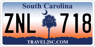 SC license plate ZNL718