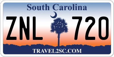SC license plate ZNL720