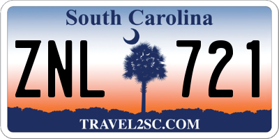 SC license plate ZNL721
