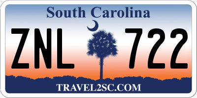 SC license plate ZNL722