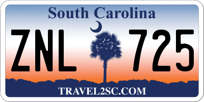 SC license plate ZNL725