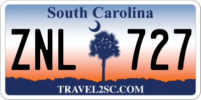 SC license plate ZNL727