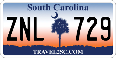 SC license plate ZNL729